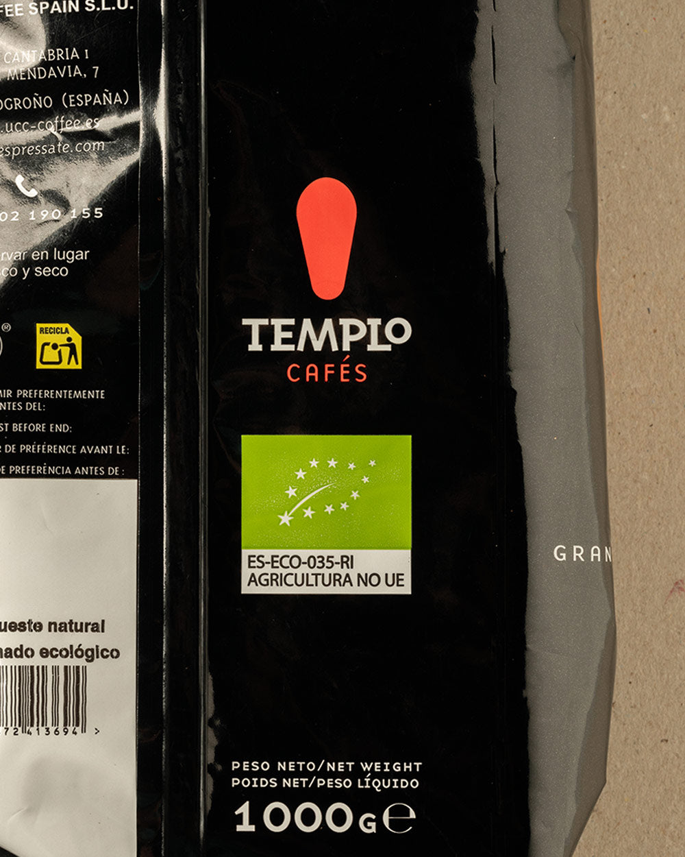 Café grano gran selección ecológico natural 1kg