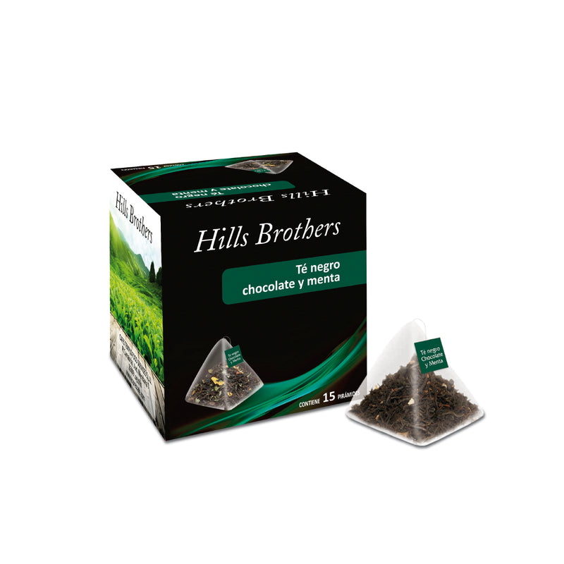 Té negro chocolate y menta marca Hills Brothers